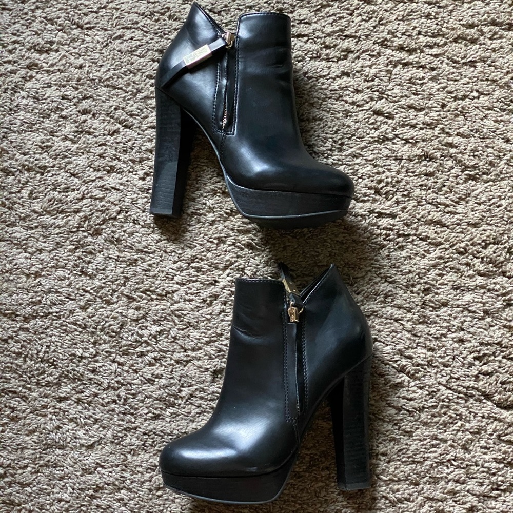 Black Leather Aldo Booties